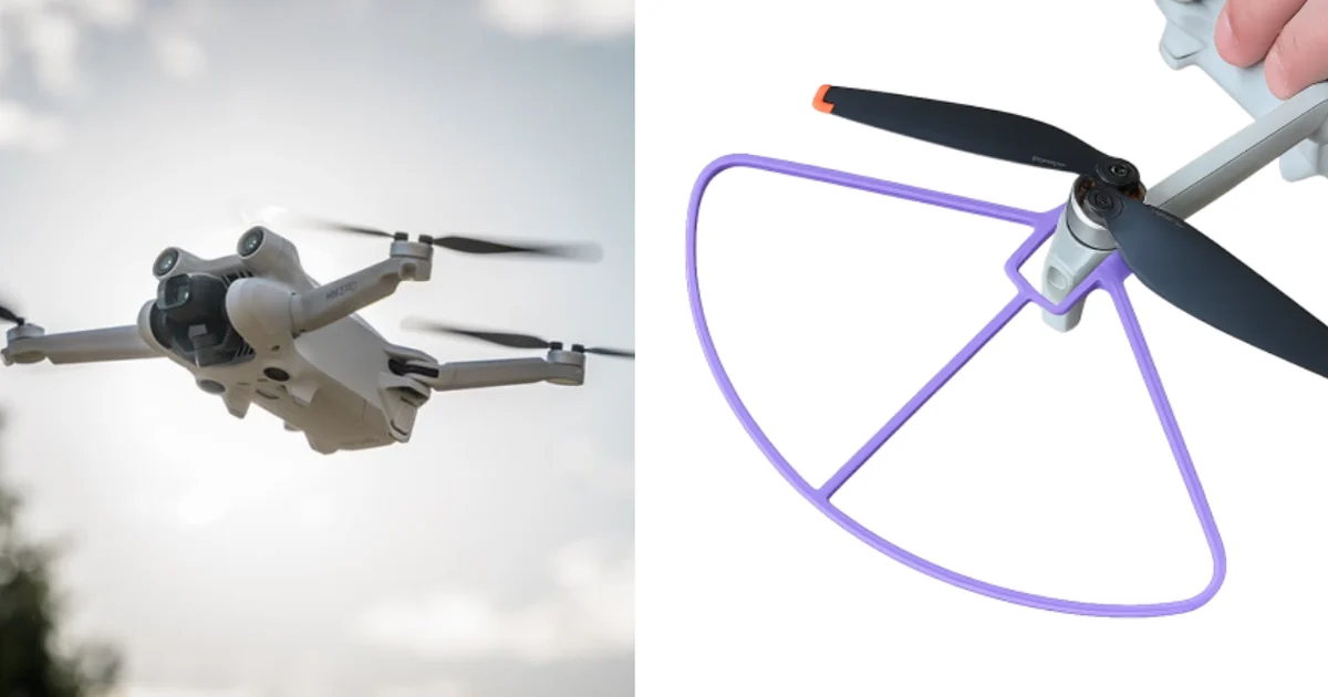 프로펠러 가드를 단 드론이 비행하는 모습